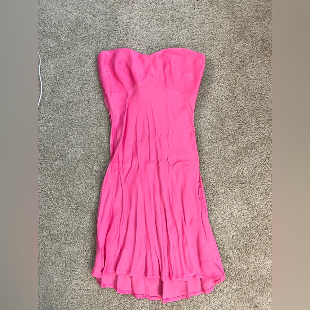 Meshki strapless pink dress